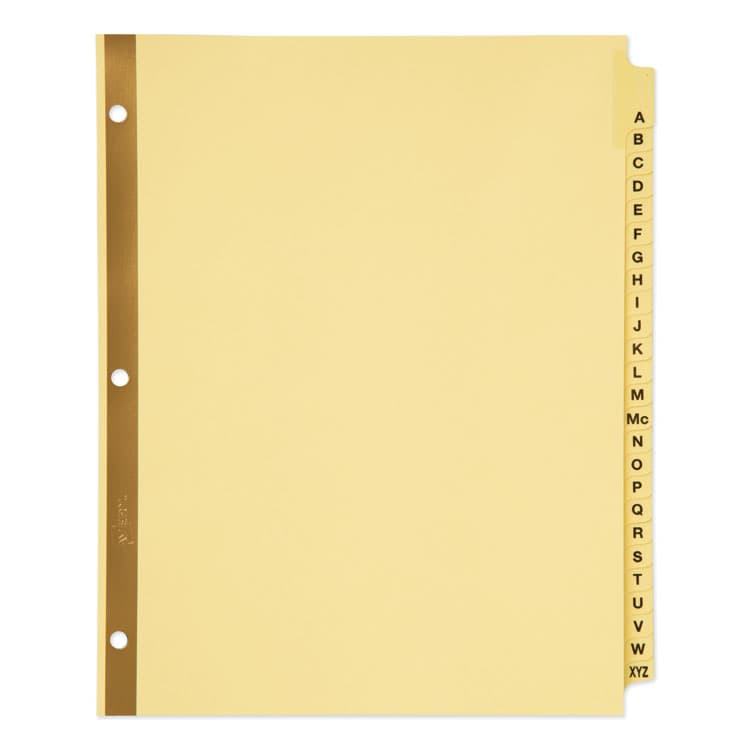 AVERY PRODUCTS CORPORATION Preprinted Laminated Tab Dividers with Gold Reinforced Binding Edge, 25-Tab, A to Z, 11 x 8.5, Buff, 1 Set (AVE11306)