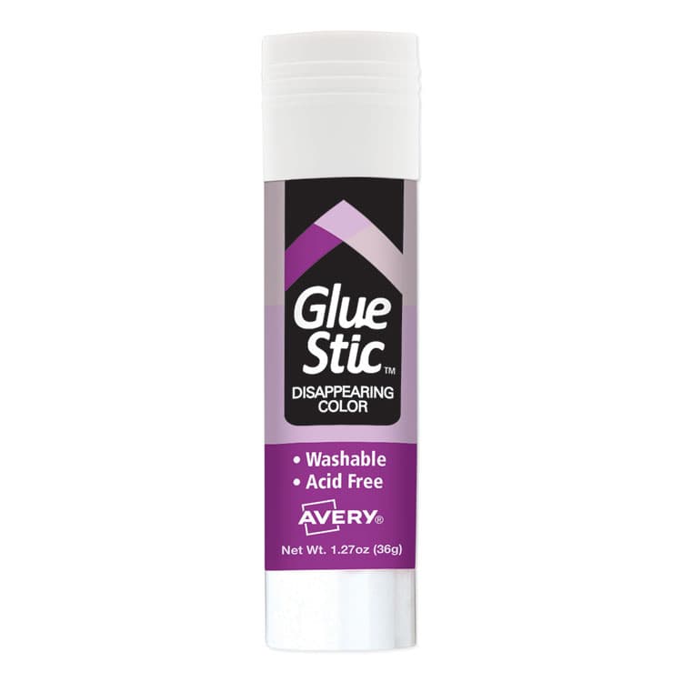 AVERY PRODUCTS CORPORATION Permanent Glue Stic, 1.27 oz, Applies Purple, Dries Clear (AVE00226)