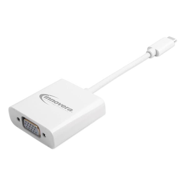 INNOVERA USB Type-C VGA Adapter, USB-C/VGA, 0.65 ft, White (IVR50040)