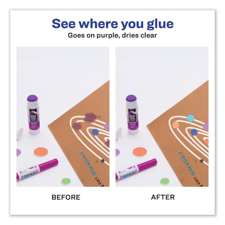 AVERY PRODUCTS CORPORATION Permanent Glue Stic, 1.27 oz, Applies Purple, Dries Clear (AVE00226) thumbnail 2