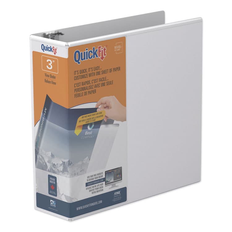 STRIDE WRITING QuickFit D-Ring View Binder, 3 Rings, 3" Capacity, 11 x 8.5, White (STW87050) thumbnail 2