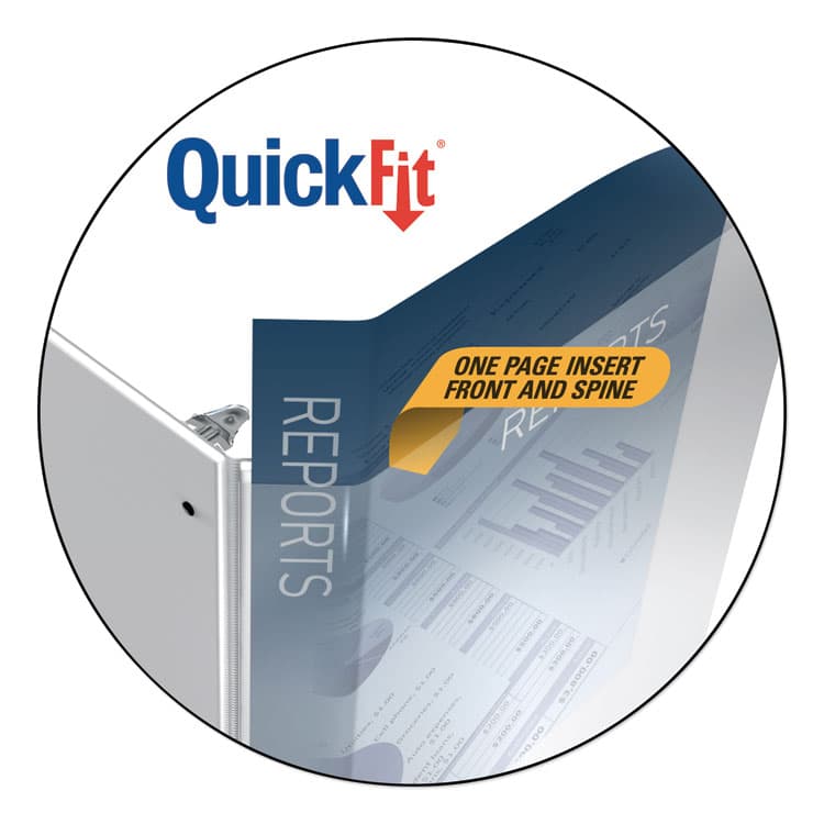 STRIDE WRITING QuickFit D-Ring View Binder, 3 Rings, 0.63" Capacity, 11 x 8.5, White (STW87000) thumbnail 4