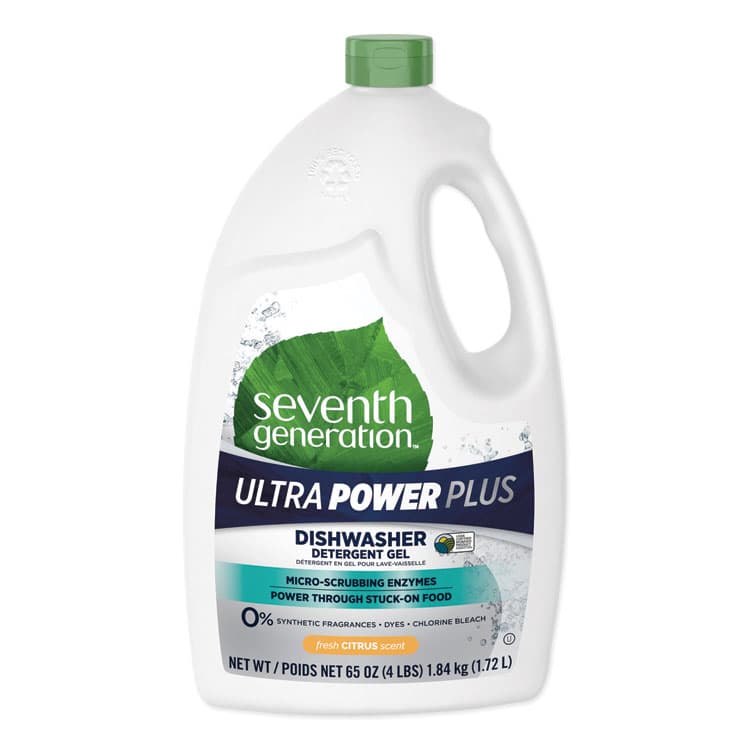 SEVENTH GENERATION Natural Auto Dishwasher Gel, Ultra Power Plus, Fresh Citrus, 65 oz Bottle, 6/Carton (SEV22929CT)