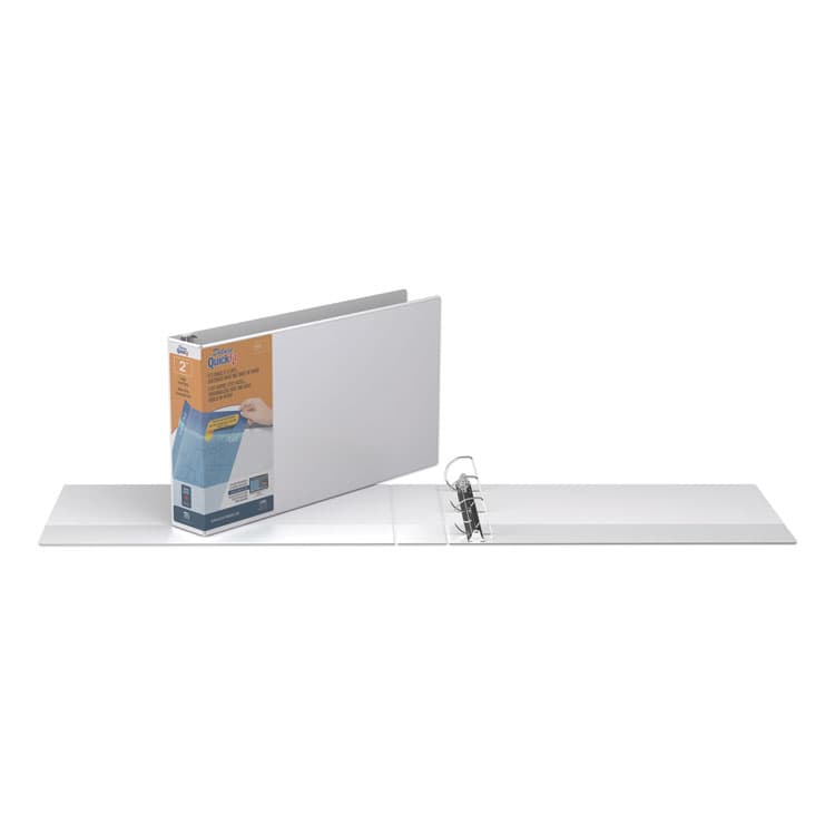 STRIDE WRITING QuickFit Ledger D-Ring View Binder, 3 Rings, 2" Capacity, 11 x 17, White (STW94030) thumbnail 2