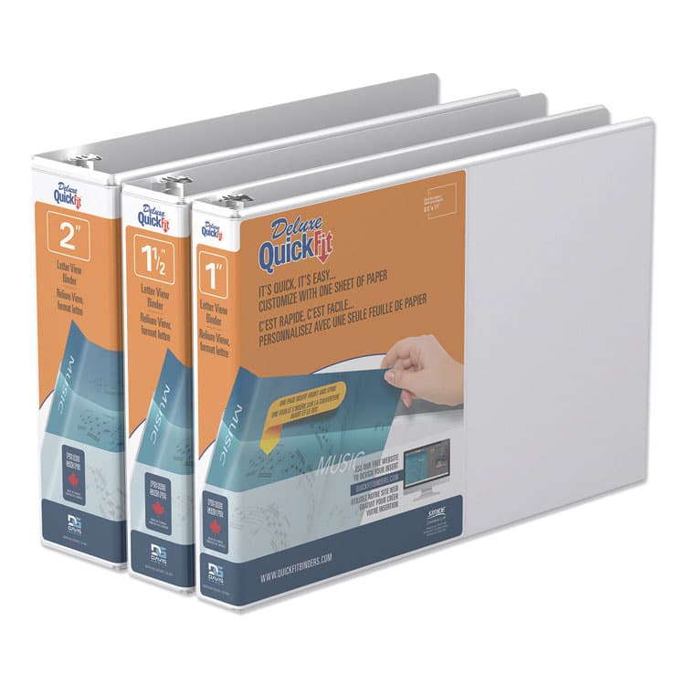 STRIDE WRITING QuickFit Landscape Spreadsheet Round Ring View Binder, 3 Rings, 1.5" Capacity, 11 x 8.5, White (STW97120) thumbnail 3