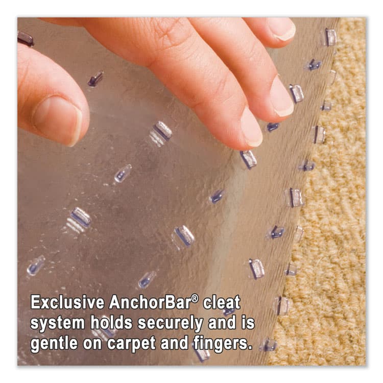 E.S. ROBBINS EverLife Moderate Use Chair Mat for Low Pile Carpeted Floors, Rectangular with Lip, Crystal Edges, 45" x 53", Clear (ESR128173) thumbnail 2