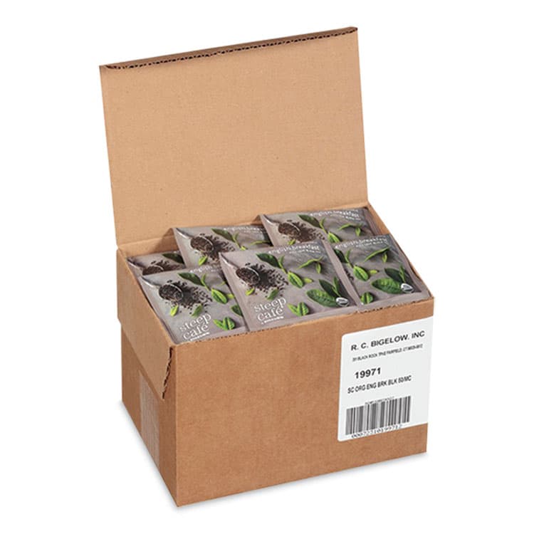 BIGELOW TEA CO. steep Cafe Organic Black Tea, English Breakfast, 50 Bags/Carton (BTCRCB19971)