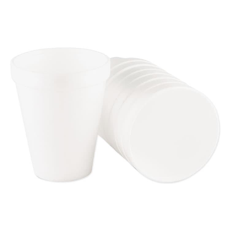 DART Foam Drink Cups, 10 oz, White, 25/Bag, 40 Bags/Carton (DCC10J10) thumbnail 3