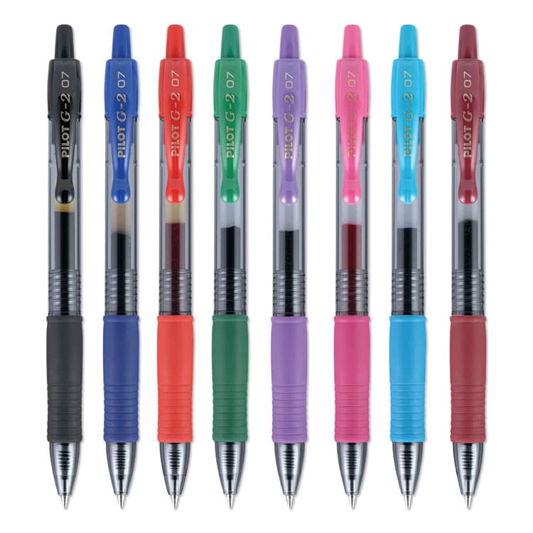 PILOT CORP. OF AMERICA G2 Premium Gel Pen, Retractable, Fine 0.7 mm, Assorted Ink and Barrel Colors, 8/Pack (PIL31128) thumbnail 2