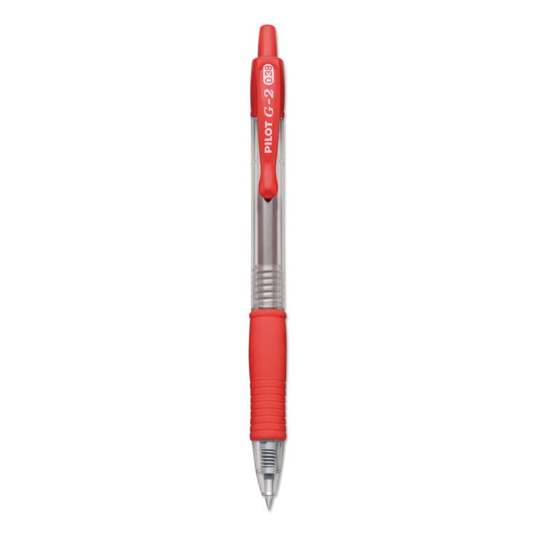 PILOT CORP. OF AMERICA G2 Premium Gel Pen, Retractable, Extra-Fine 0.38 mm, Red Ink, Smoke/Red Barrel (PIL31279)