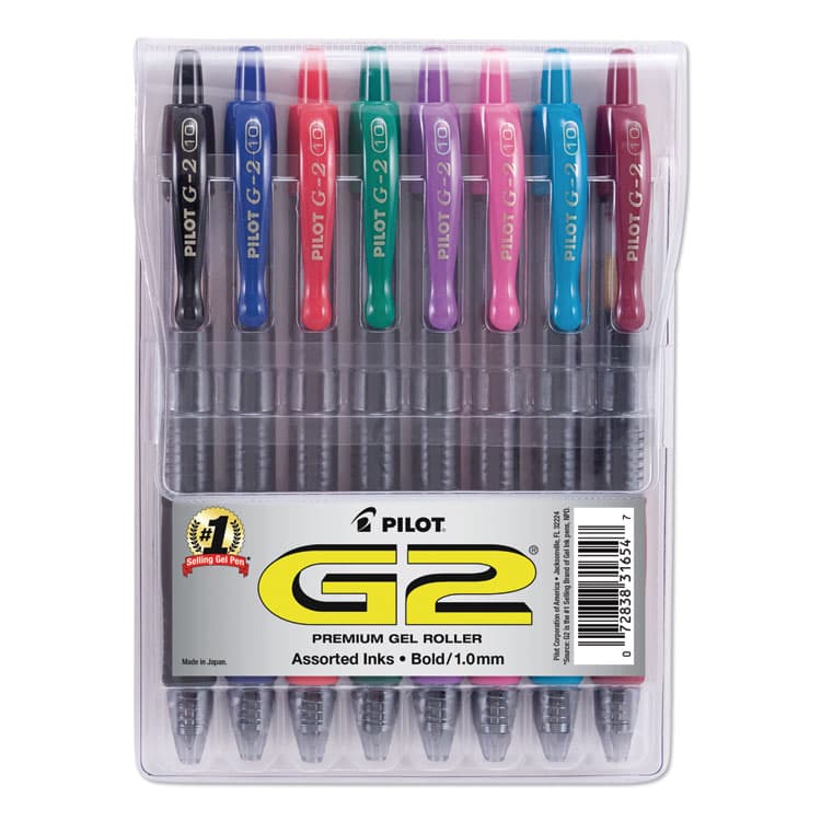 PILOT CORP. OF AMERICA G2 Premium Gel Pen Convenience Pack, Retractable, Bold 1 mm, Assorted Ink and Barrel Colors, 8/Pack (PIL31654)