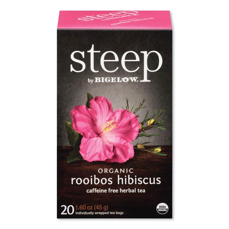BIGELOW TEA CO. Steep Tea, Rooibos Hibiscus Herbal Tea, 0.08 oz Tea Bag, 20/Box (BTCRCB17713)