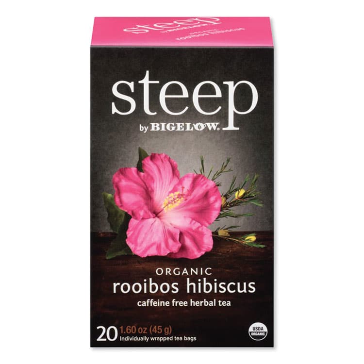 BIGELOW TEA CO. Steep Tea, Rooibos Hibiscus Herbal Tea, 0.08 oz Tea Bag, 20/Box (BTCRCB17713) thumbnail 2
