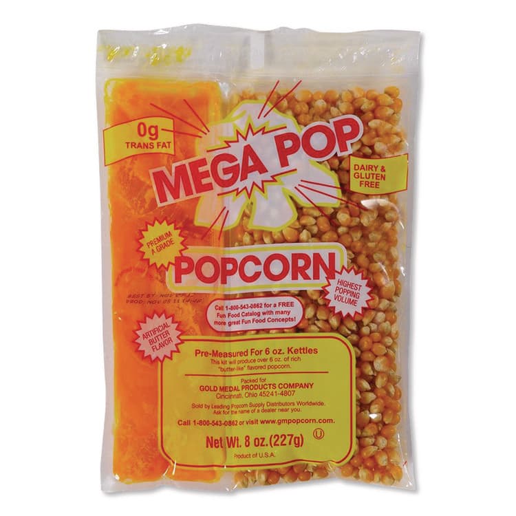 GOLD MEDAL PRODUCTS COMPANY Mega Pop Popcorn, Butter, 8 oz Bag, 36 Bags/Carton (GOM2836) thumbnail 4