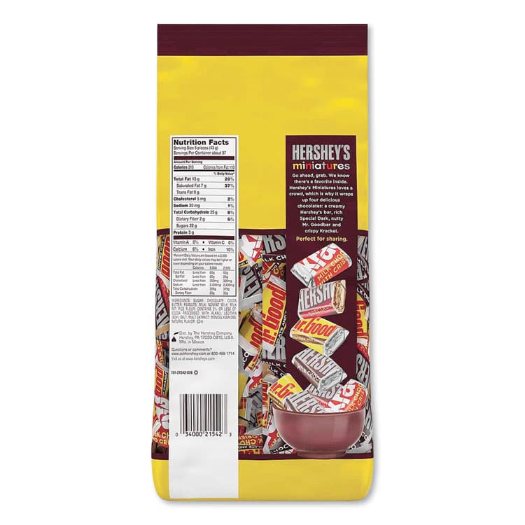 THE HERSHEY COMPANY Miniatures Variety Pack, Assorted, 56 oz (HRS21543) thumbnail 3