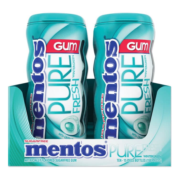 PERFETTI VAN MELLE Pure Fresh Sugar-Free Gum, Wintergreen, 15 Pieces/Pack, 10 Packs/Box (MENVAM1463621) thumbnail 3