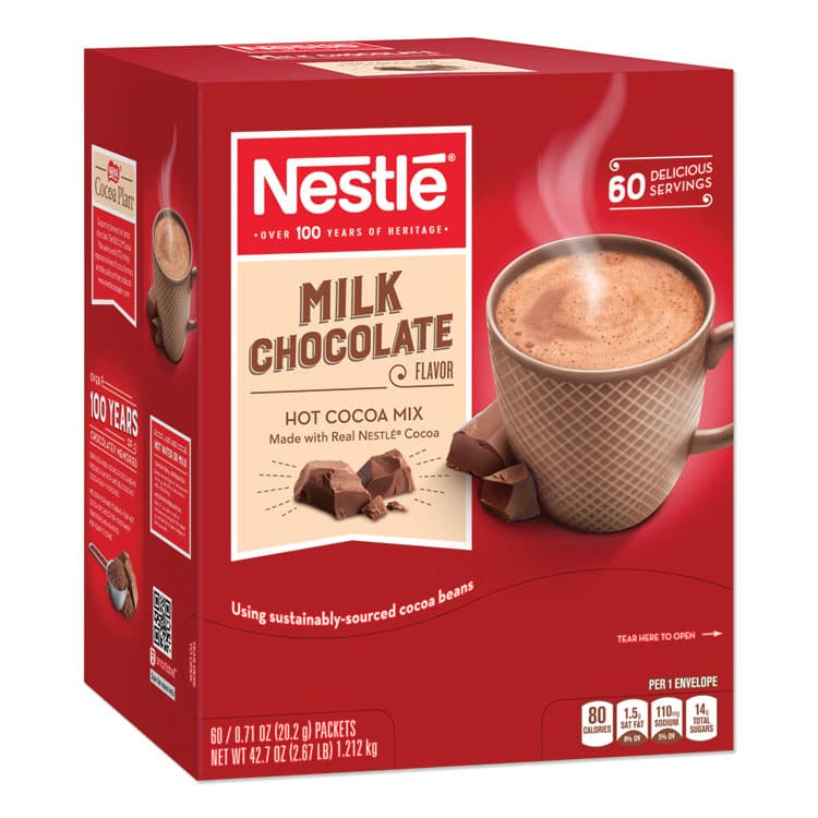 NESTLE Hot Cocoa Mix, Milk Chocolate, 0.71 oz Packet, 60 Packets/Box (NES26791)