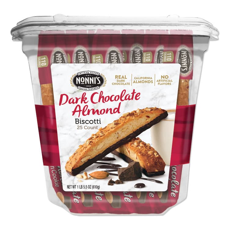 NONNI'S Biscotti, Dark Chocolate Almond, 0.85 oz Individually Wrapped, 25/Pack (NONNSD97651) thumbnail 2