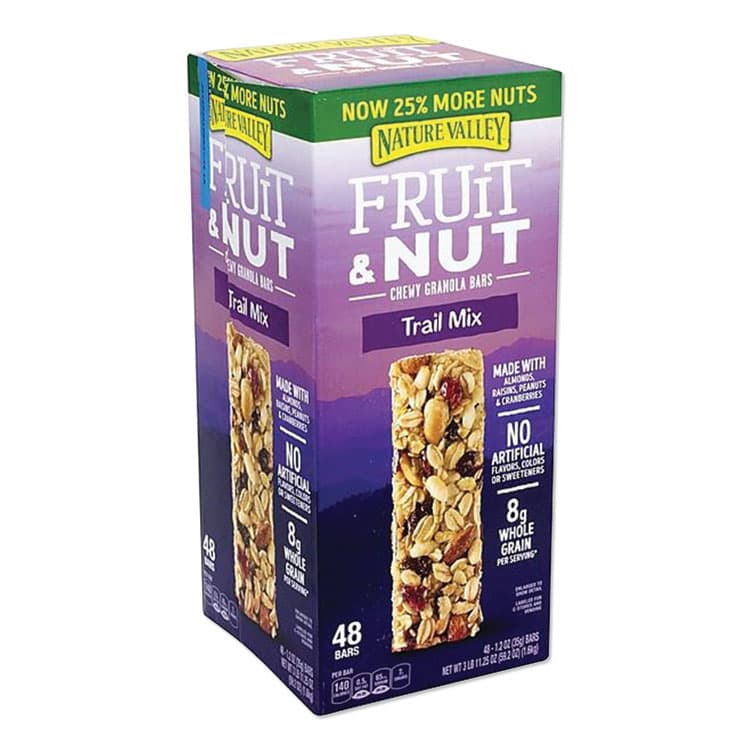 GENERAL MILLS Granola Bars, Chewy Fruit and Nut Trail Mix, 1.2 oz Pouch, 48/Box (NVLGEM19696) thumbnail 3