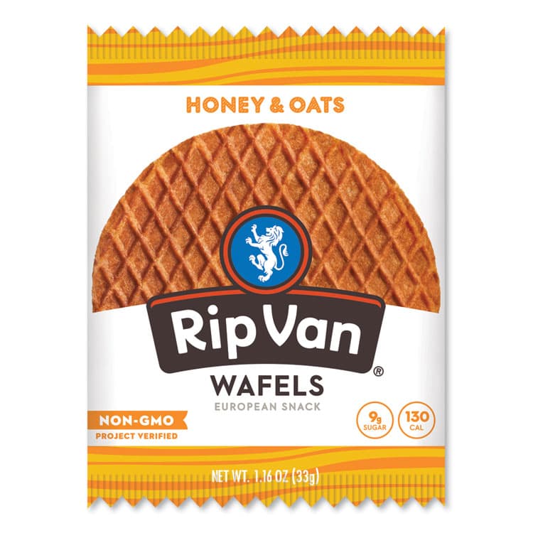 RIP VAN Wafels - Single Serve, Honey and Oats, 1.16 oz Pack, 12/Box (RVW00336) thumbnail 2