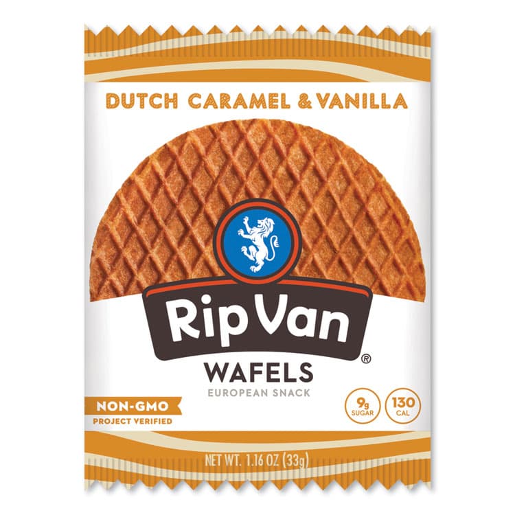 RIP VAN Wafels - Single Serve, Dutch Caramel and Vanilla, 1.16 oz Pack, 12/Box (RVW00334) thumbnail 2