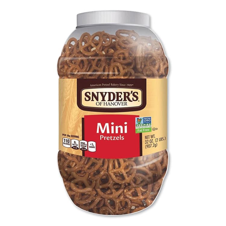 SNYDER'S Mini Pretzels, Classic, 32 oz Barrel (SNY8756)