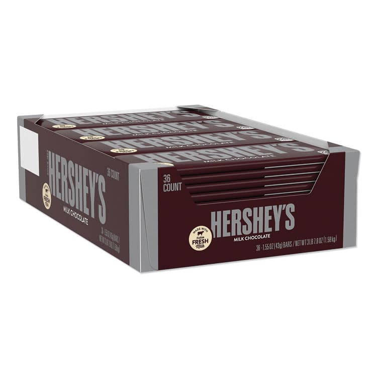 THE HERSHEY COMPANY Chocolate Bars, Milk Chocolate, 55.8 oz, 36/Box (HRS24000BX)