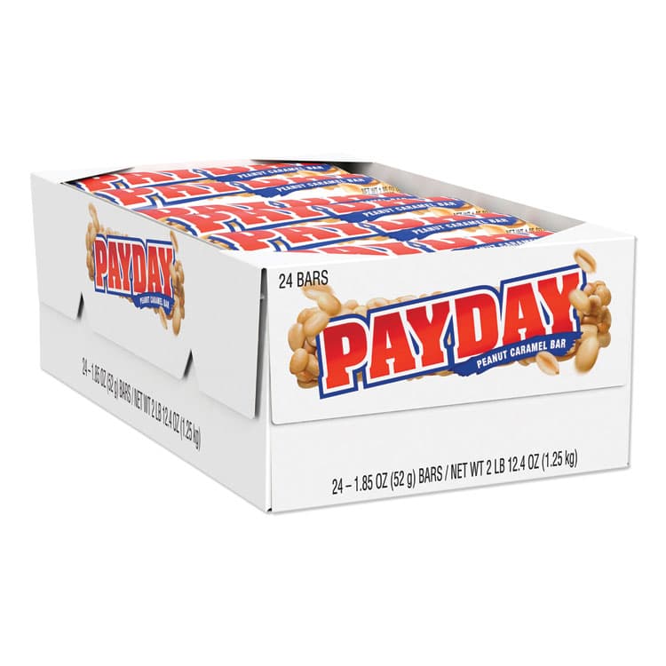 THE HERSHEY COMPANY PayDay Chewy Candy Bars, Peanut Caramel, 1.85 oz, 24/Box (HRS80723)