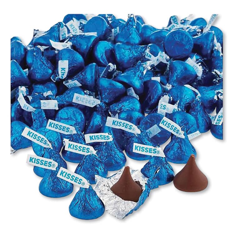 THE HERSHEY COMPANY KISSES, Milk Chocolate, Dark Blue Wrappers, 60 oz Bag (HRS60194) thumbnail 3