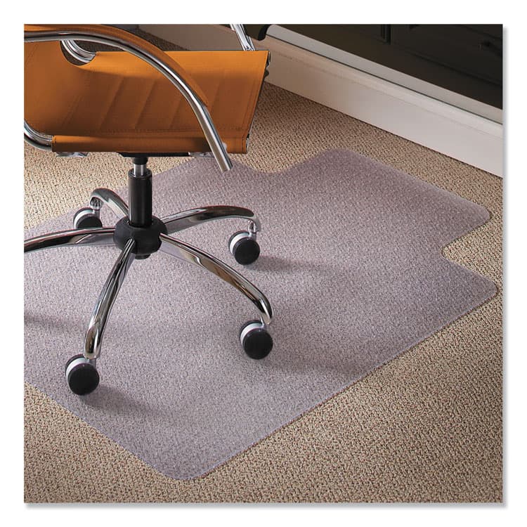 E.S. ROBBINS Natural Origins Biobased Chair Mat for Low Pile Carpeted Floors, Rectangular with Lip, Straight Edges, 45" x 53", Clear (ESR141042)