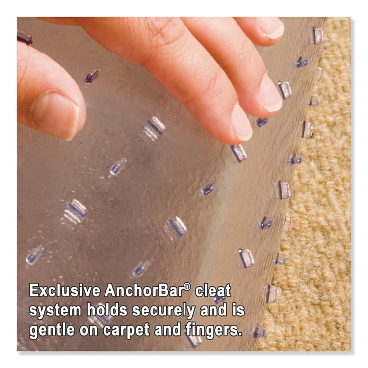 E.S. ROBBINS Natural Origins Biobased Chair Mat for Low Pile Carpeted Floors, Rectangular with Lip, Straight Edges, 45" x 53", Clear (ESR141042) thumbnail 2