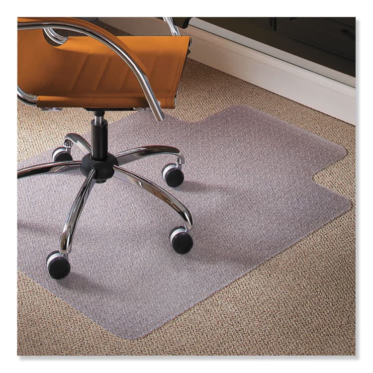 E.S. ROBBINS Natural Origins Biobased Chair Mat for Low Pile Carpeted Floors, Rectangular with Lip, Straight Edges, 36" x 48", Clear (ESR141032)