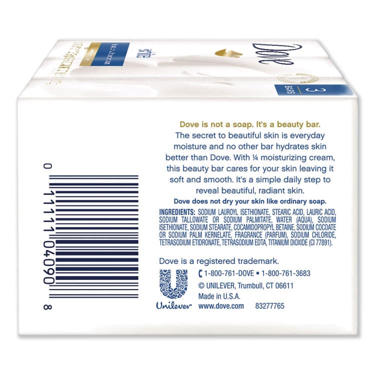 UNILEVER White Beauty Bar, Light Scent, 3.17 oz, 12/Carton (UNI04090CT) thumbnail 2
