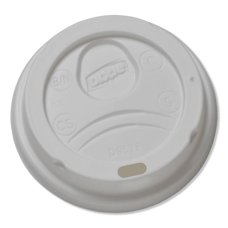 DIXIE FOOD SERVICE Dome Hot Drink Lids, Fits 8 oz Hot Cups, Plastic, White, 100/Sleeve, 10 Sleeves/Carton (DXED9538) thumbnail 2
