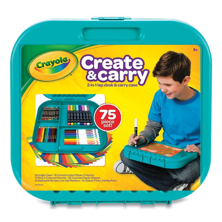 BINNEY & SMITH / CRAYOLA Create N' Carry Case, Combo Art Storage Case and Lap Desk, 75 Pieces (CYO046814) thumbnail 2