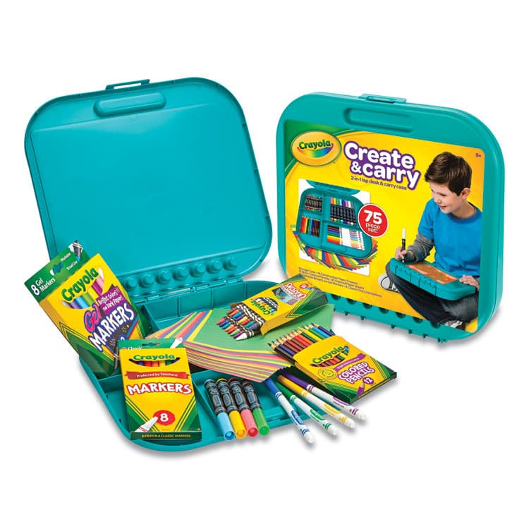 BINNEY & SMITH / CRAYOLA Create N' Carry Case, Combo Art Storage Case and Lap Desk, 75 Pieces (CYO046814) thumbnail 3
