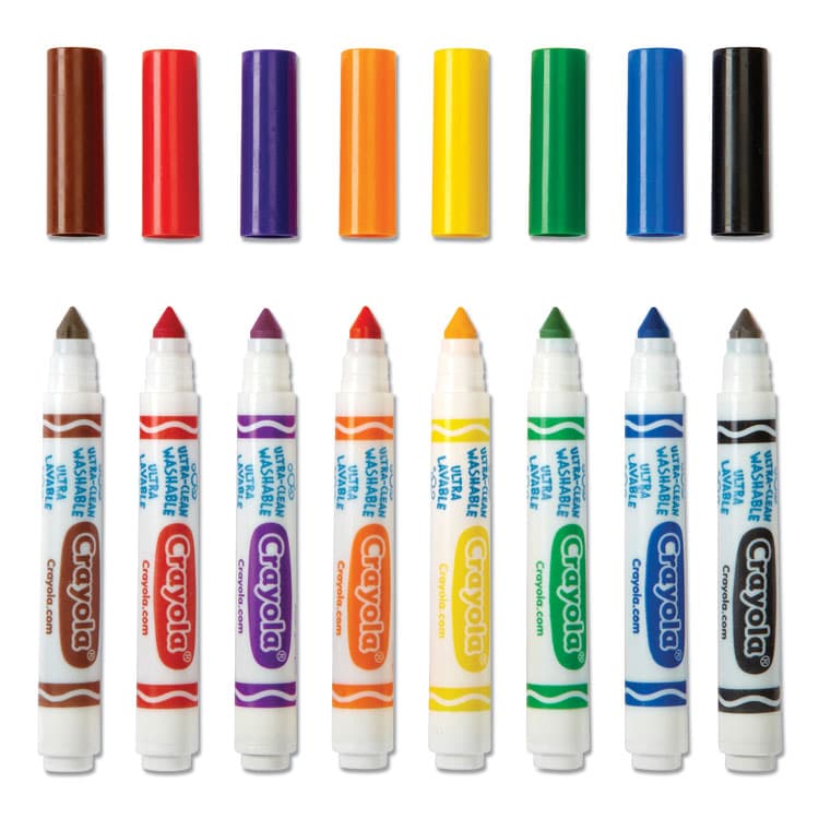 BINNEY & SMITH / CRAYOLA Ultra-Clean Washable Markers, Fine/Broad Wedge/Chisel Tips, Assorted Colors, 8/Box (CYO587208) thumbnail 4