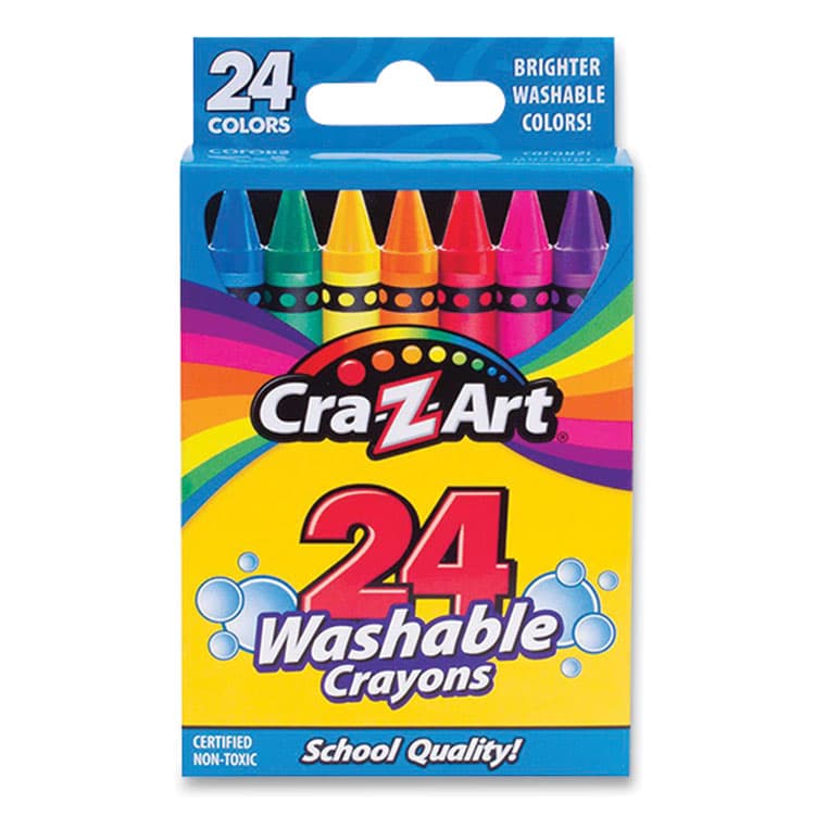 LAROSE INDUSTRIES, LLC Washable Crayons, Regular Size, 24 Assorted Colors, 24/Pack (CZA1022248)