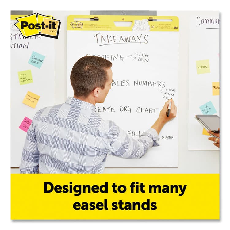 3M/COMMERCIAL TAPE DIV. Vertical-Orientation Self-Stick Easel Pads, Unruled, (30) White 25 x 30 Sheets, 8/Pack (MMM559VAD8PK) thumbnail 4