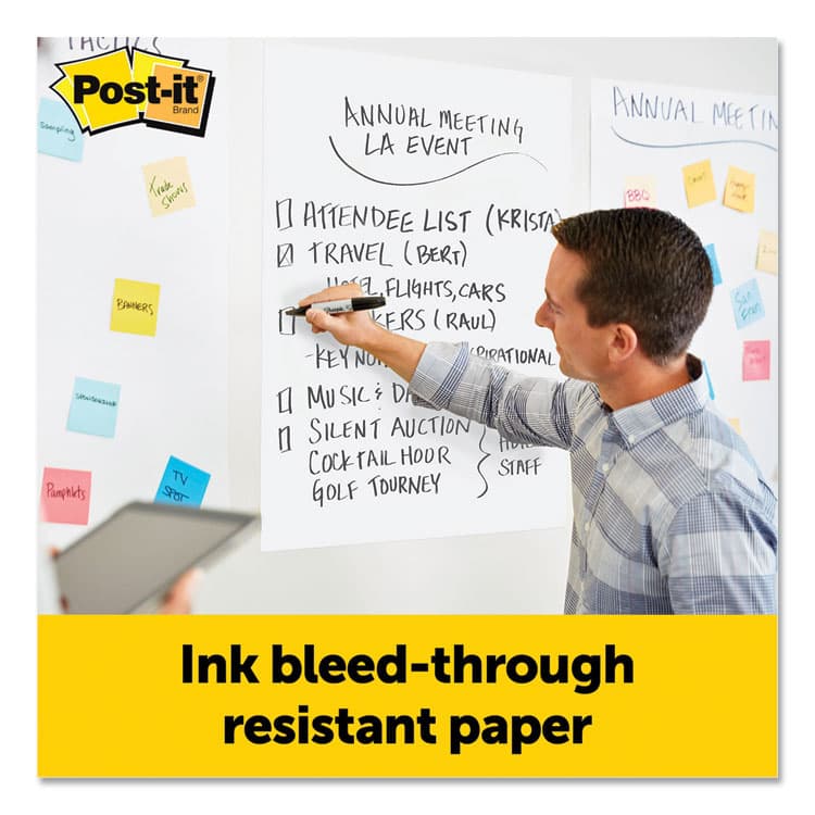 3M/COMMERCIAL TAPE DIV. Vertical-Orientation Self-Stick Easel Pads, Unruled, (30) White 25 x 30 Sheets, 3/Pack (MMM559VAD203PK) thumbnail 3