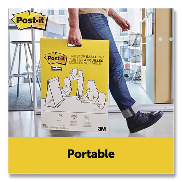 3M/COMMERCIAL TAPE DIV. Original Tabletop Easel Pad with Self-Stick Sheets, Unruled, (20) White 20 x 23 Sheets, 4/Pack (MMM563VAD4PK) thumbnail 4