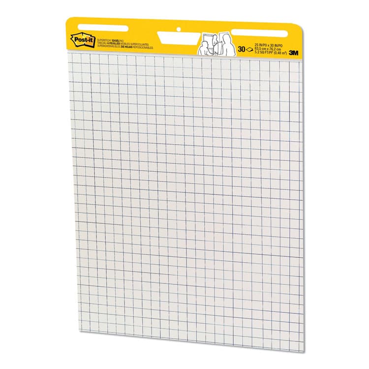 3M/COMMERCIAL TAPE DIV. Vertical-Orientation Self-Stick Easel Pads, Quadrille Rule (1 sq/in), (30) White 25 x 30 Sheets, 6/Pack (MMM560VAD6PK) thumbnail 4