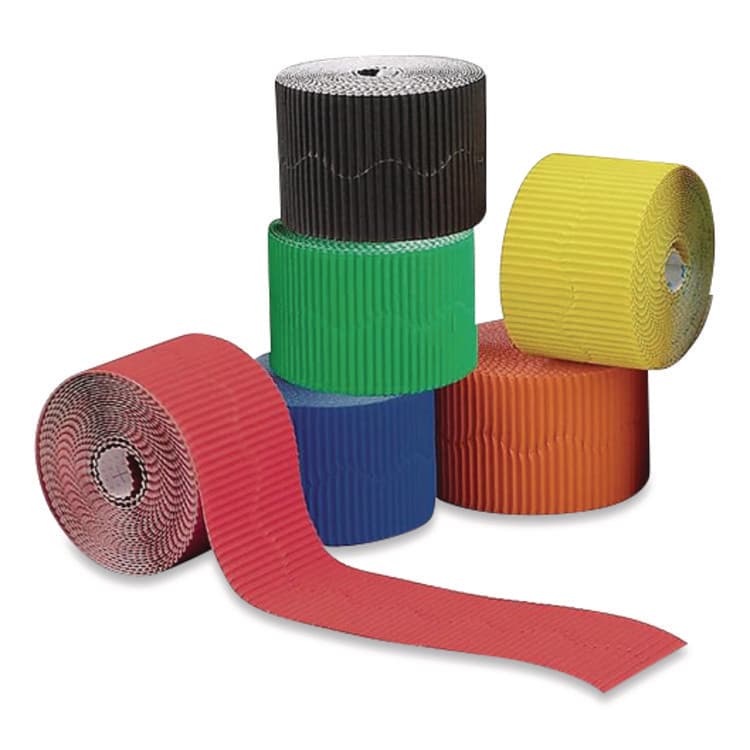 PACON CORPORATION Bordette Decorative Border, 2.25" x 50 ft, Assorted Colors, 6/Carton (PAC37450)