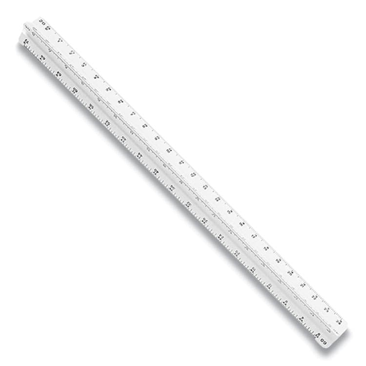 STAEDTLER, . Triangular Scale Plastic Architects Ruler, 12" Long, Plastic, White (STD9871931BK)