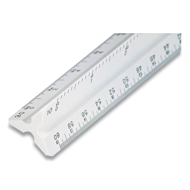 STAEDTLER, . Triangular Scale Plastic Architects Ruler, 12" Long, Plastic, White (STD9871931BK) thumbnail 2