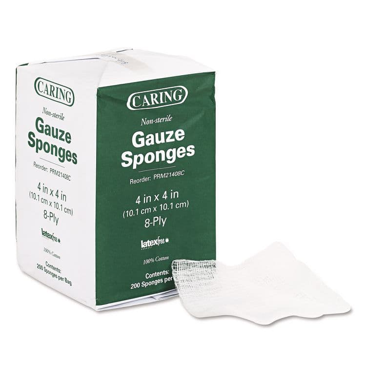 MEDLINE INDUSTRIES, . Caring Woven Gauze Sponges, Non-Sterile, 8-Ply, 4 x 4, 200/Pack (MIIPRM21408C)