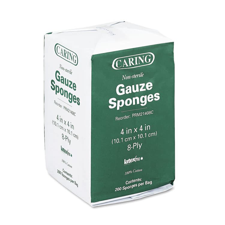 MEDLINE INDUSTRIES, . Caring Woven Gauze Sponges, Non-Sterile, 8-Ply, 4 x 4, 200/Pack (MIIPRM21408C) thumbnail 3
