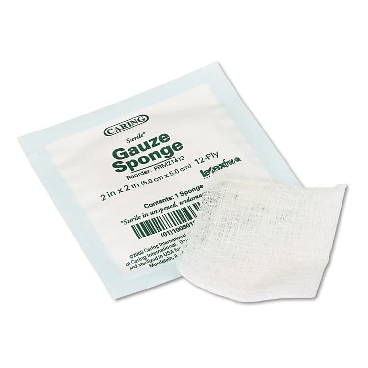 MEDLINE INDUSTRIES, . Caring Woven Gauze Sponges, Sterile, 12-Ply, 2 x 2, 2,400/Carton (MIIPRM21419)