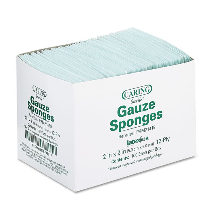 MEDLINE INDUSTRIES, . Caring Woven Gauze Sponges, Sterile, 12-Ply, 2 x 2, 2,400/Carton (MIIPRM21419) thumbnail 2