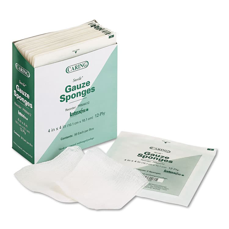 MEDLINE INDUSTRIES, . Caring Woven Gauze Sponges, Sterile, 12-Ply, 4 x 4, 1,200/Carton (MIIPRM4412) thumbnail 3